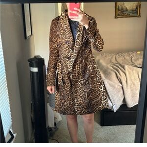 Leopard trench coat